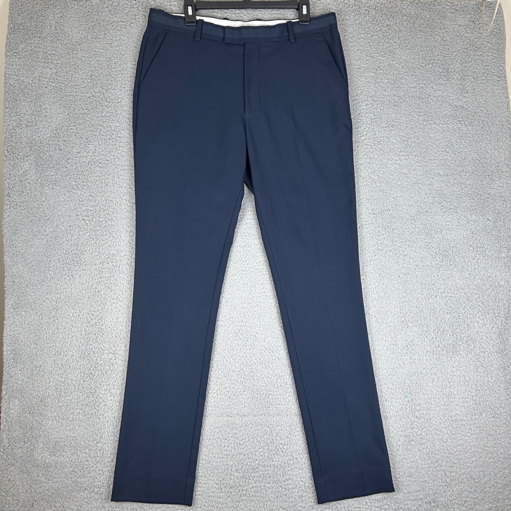 G/Fore Golf Pants Men 35x33.5 Navy Blue Slim Fit Performance Flat Front Chino G4